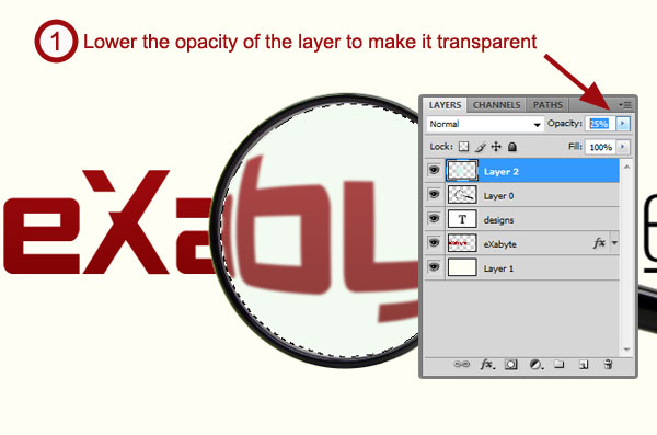 Creating a magnified text effect in Photoshop